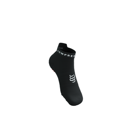 Tất Chạy Bộ Compressport Pro Racing Socks v4.0 Run Low - Đen/Trắng (Black/White)