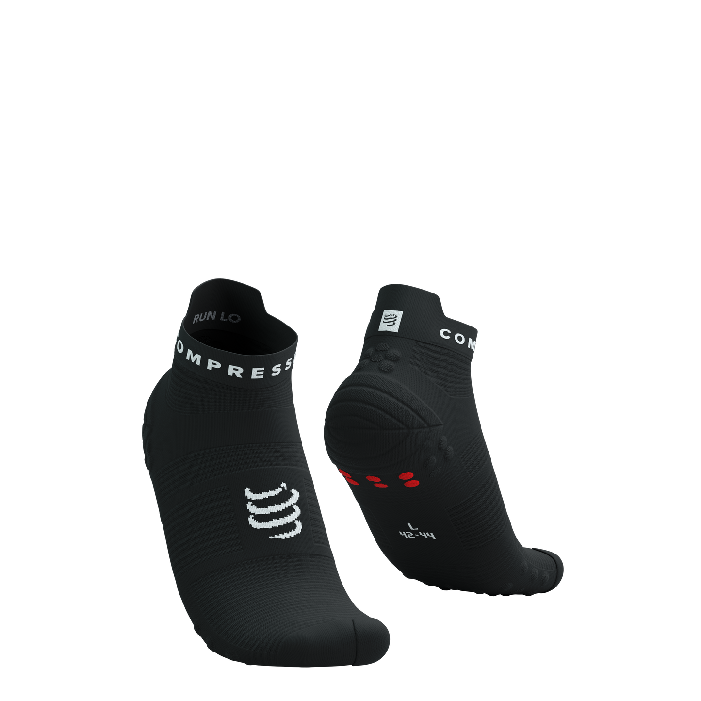Tất Chạy Bộ Compressport Pro Racing Socks v4.0 Run Low - Đen/Trắng (Black/White)