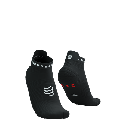Tất Chạy Bộ Compressport Pro Racing Socks v4.0 Run Low - Đen/Trắng (Black/White)