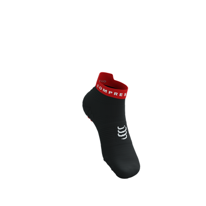 Tất Chạy Bộ Compressport Pro Racing Socks v4.0 Run Low - Đen/Đỏ (Black/Core Red)