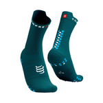 Compressport Unisex's Pro Racing Socks v4.0 Run High - Shaded Spruce/Hawaiian Ocean