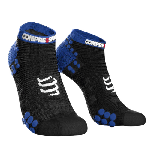Tất chạy bộ Compressport Pro Racing Socks v3.0 Run Low - Đen/Xanh (Black/Blue)
