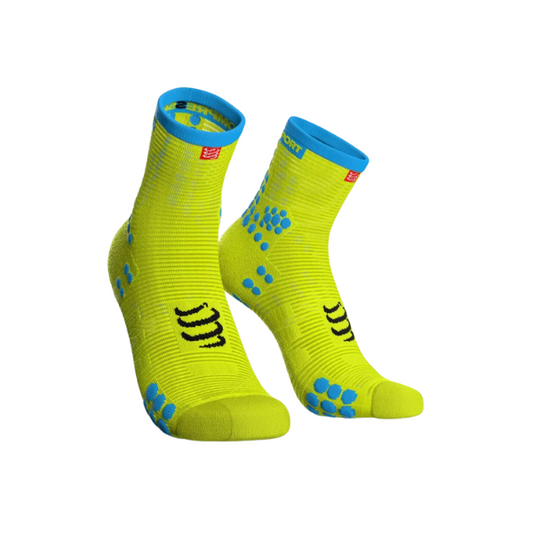 Tất chạy bộ Compressport Pro Racing Socks V3.0 Run High - Fluo Yellow