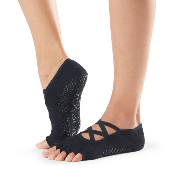 Vớ Toesox Grip Half Toe Elle - Đen (Black)