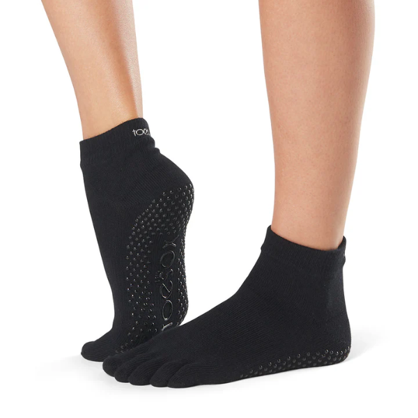 Vớ Toesox Grip Full Toe Ankle - Đen (Black)