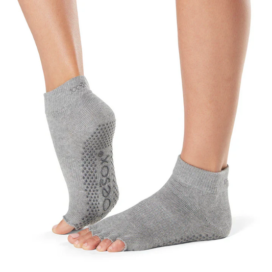Vớ Toesox Grip Half Toe Ankle - Xám (Heather Grey)