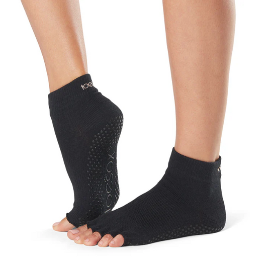 Vớ Toesox Grip Half Toe Ankle - Đen (Black)
