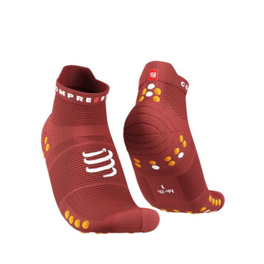 Tất chạy bộ Compessport Unisex's Pro Racing Socks V4.0 Run Low - SPD Apple/ DK Cheddar