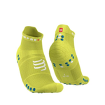Tất chạy bộ Compressport Unisex's Pro Racing v4.0 Run Low - Primrose/ Fjord Blue