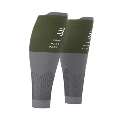 Băng bảo vệ bắp chân Compressport Unisex's 2V2 Calf Sleeve Rf - Xanh (Green/Steel Grey)