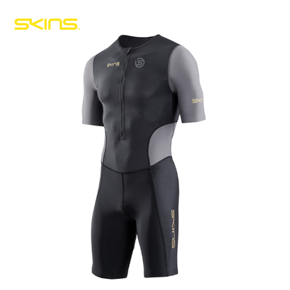 Đồ Ba môn Nam SKINS Men's TRI Brand S/S Tri Suit - Black/Carbon