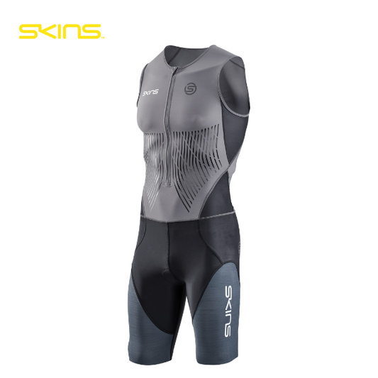 Đồ Ba môn Nam SKINS Men's TRI Elite S/L Tri Suit - Charcoal/Carbon