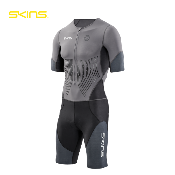 Đồ Ba môn Nam SKINS Men's TRI Elite S/S Tri Suit - Charcoal/Carbon