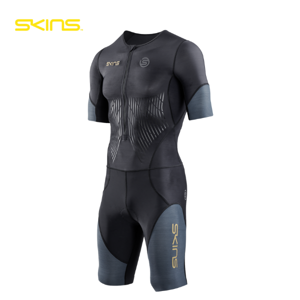 Đồ Ba môn Nam SKINS Men's TRI Elite S/S Tri Suit - Black/Carbon