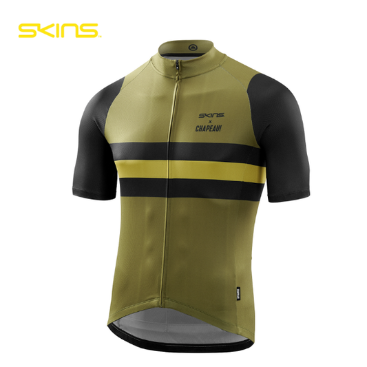 Áo đạp xe Nam SKINS Men's CYCLE X CHAPEAU - Xanh (Army Green)