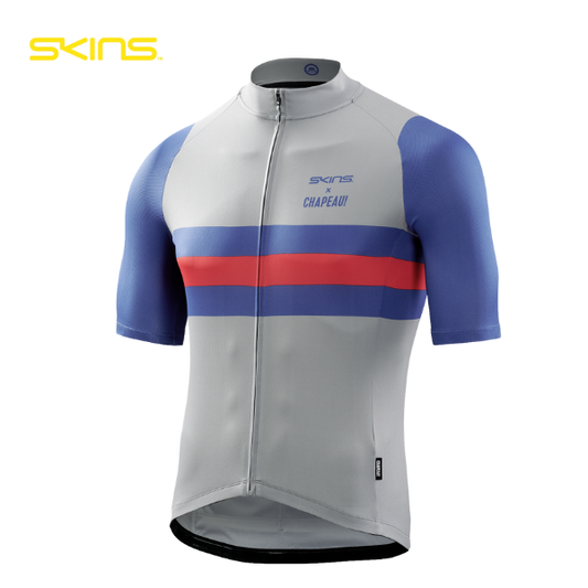 Áo đạp xe Nam SKINS CYCLE X CHAPEAU Jersey - Xanh (Grey/Blue)