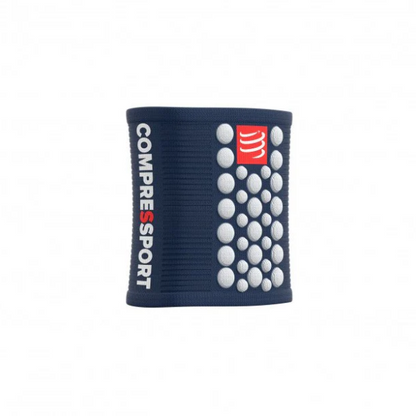 Băng bảo vệ cổ tay Compressport Unisex's Sweatbands 3D.Dots - Xanh (Blue/ White)