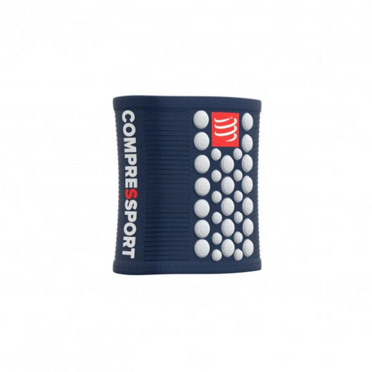 Băng bảo vệ cổ tay Compressport Unisex's Sweatbands 3D.Dots - Xanh (Blue/ White)