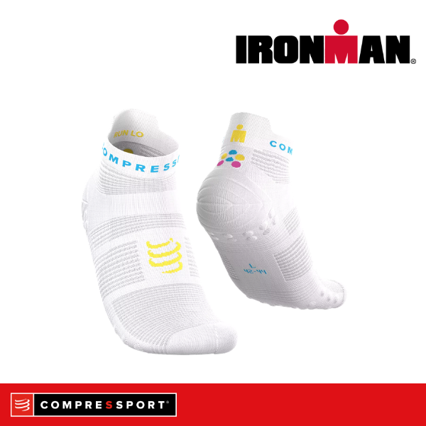 Tất Chạy Bộ Compressport Pro Racing Socks v4.0 Run Low IRONMAN 2026 - Trắng
