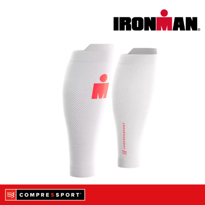Băng Bảo Vệ Bắp Chân Compressport Calf Sleeves R2 Oxygen IRONMAN 2026 - Trắng/Đỏ