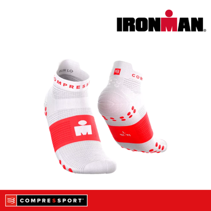 Tất Chạy Bộ Compressport Pro Racing Socks v4.0 Run Low IRONMAN 2026 - Trắng/Đỏ