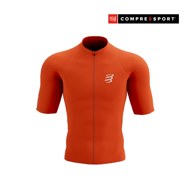 Áo chạy Trail Nam Compressport Trail Racing Postural SS Top - Cam Tigerlily