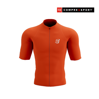 Áo chạy Trail Nam Compressport Trail Racing Postural SS Top - Cam Tigerlily
