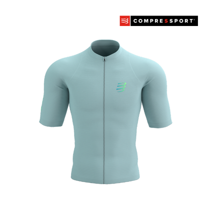 Áo chạy Trail Nam Compressport Trail Racing Postural SS Top - Xanh Ether
