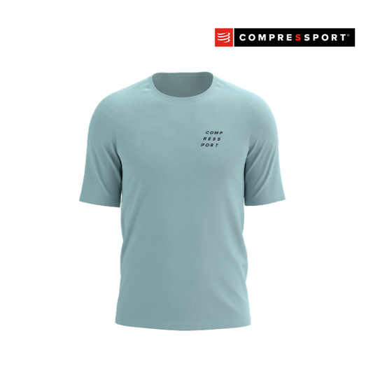 Áo chạy bộ Nam Compressport Podium SS Tshirt - Xanh Ether