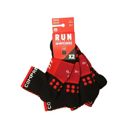 Tất chạy bộ Compressport Training Socks: 2 Pack - Đen (Black)
