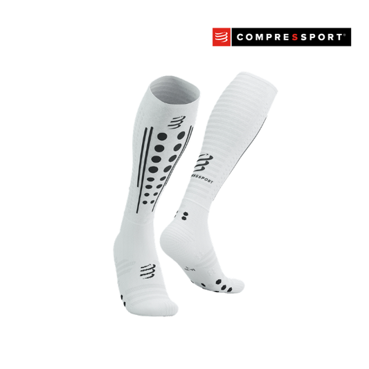 Tất chạy bộ Compressport Full Socks Aero 2.0 - Trắng/Đen (Whte/Black)