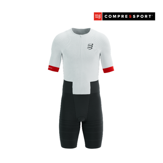 Đồ Ba Môn Nam Compressport Stream SS Trisuit - Trắng/Đỏ/Đen (White/Black/Red)