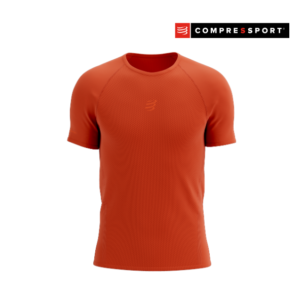 Áo Chạy Trail Nam Compressport Trail Racing SS Tshirt - Cam Tigerlily