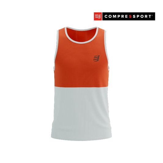 Áo chạy bộ Nam Compressport Performance Singlet - Cam Tigerlily