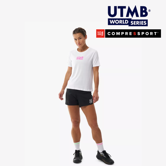 Áo Thun Nữ Compressport Training SS Tshirt (Phiên bản UTMB) - Trắng