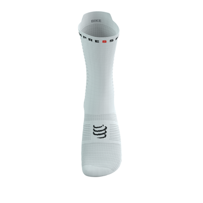 Tất đạp xe Compressport Pro Racing Socks v4.0 Bike - Trắng/Đen (White/Black)
