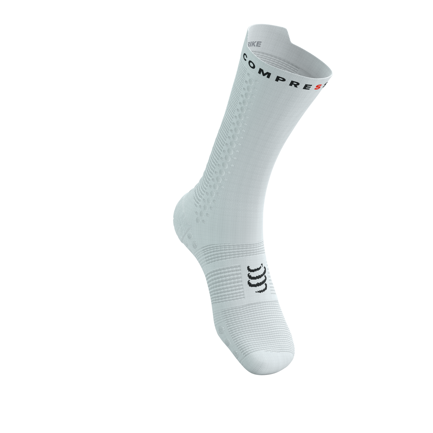 Tất đạp xe Compressport Pro Racing Socks v4.0 Bike - Trắng/Đen (White/Black)