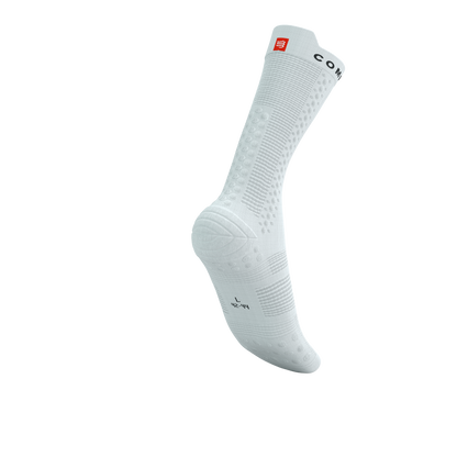 Tất đạp xe Compressport Pro Racing Socks v4.0 Bike - Trắng/Đen (White/Black)
