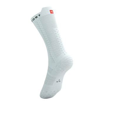 Tất đạp xe Compressport Pro Racing Socks v4.0 Bike - Trắng/Đen (White/Black)