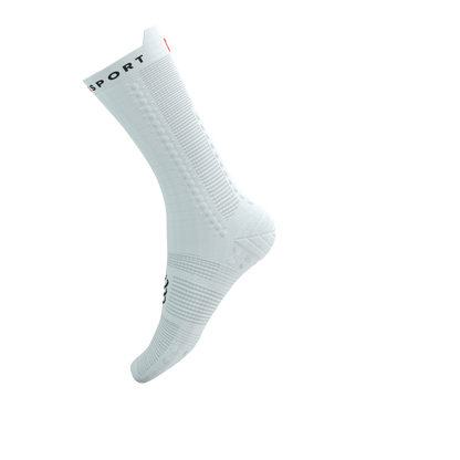 Tất đạp xe Compressport Pro Racing Socks v4.0 Bike - Trắng/Đen (White/Black)