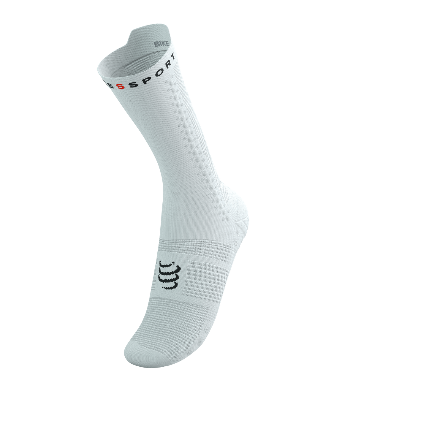 Tất đạp xe Compressport Pro Racing Socks v4.0 Bike - Trắng/Đen (White/Black)