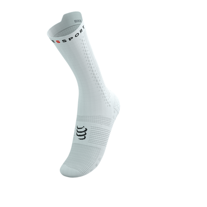 Tất đạp xe Compressport Pro Racing Socks v4.0 Bike - Trắng/Đen (White/Black)