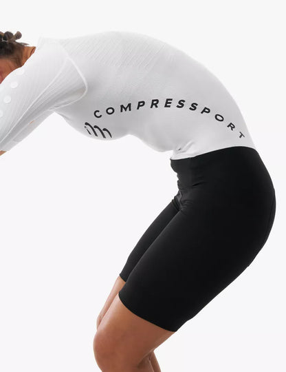 Đồ Ba Môn Nữ Compressport Aero Stream SS Trisuit - Trắng/Đen (White/Black)