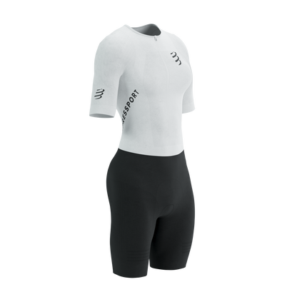 Đồ Ba Môn Nữ Compressport Aero Stream SS Trisuit - Trắng/Đen (White/Black)