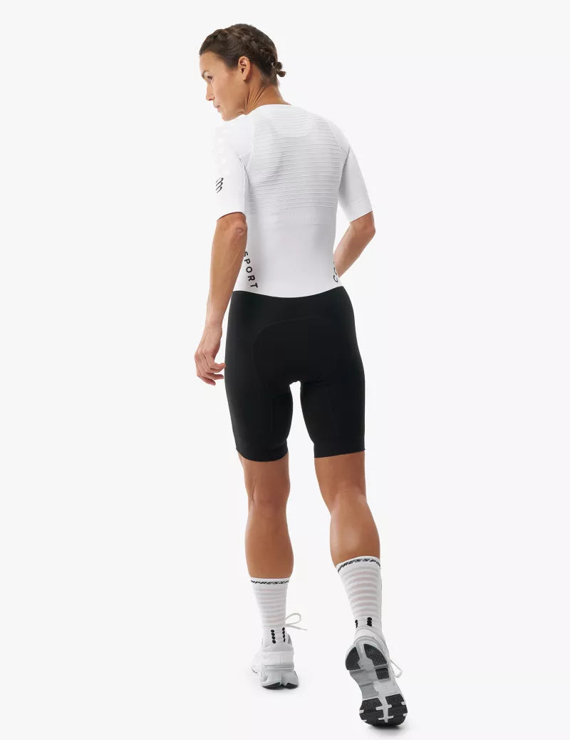 Đồ Ba Môn Nữ Compressport Aero Stream SS Trisuit - Trắng/Đen (White/Black)