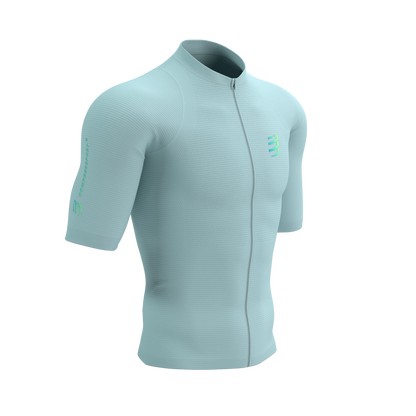 Áo chạy Trail Nam Compressport Trail Racing Postural SS Top - Xanh Ether