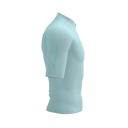 Áo chạy Trail Nam Compressport Trail Racing Postural SS Top - Xanh Ether
