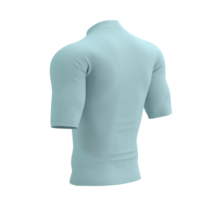 Áo chạy Trail Nam Compressport Trail Racing Postural SS Top - Xanh Ether