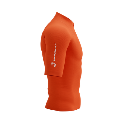 Áo chạy Trail Nam Compressport Trail Racing Postural SS Top - Cam Tigerlily