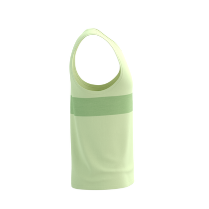 Áo chạy bộ Nam Compressport Performance Singlet - Cream/Neon Green
